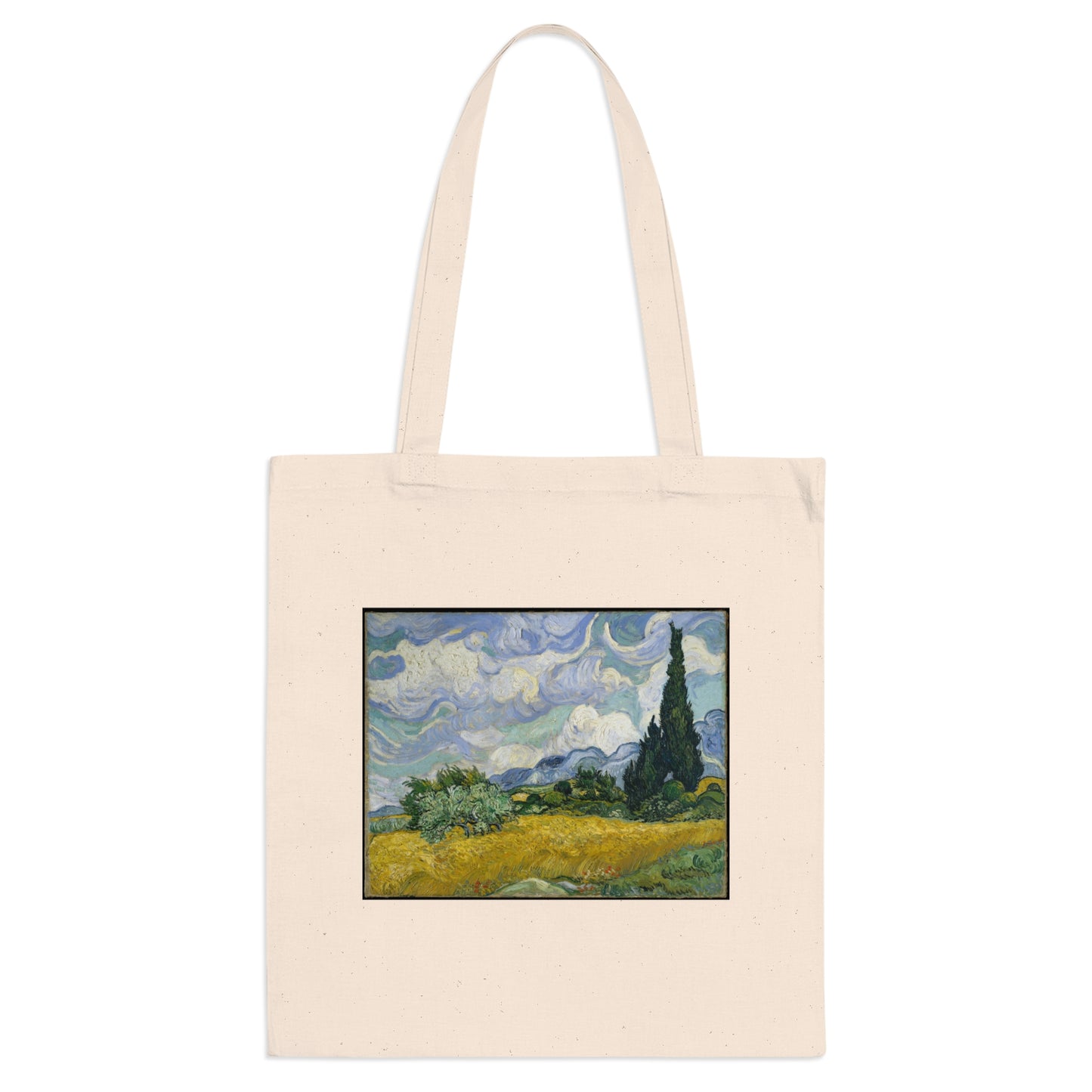 Campo di grano con cipressi